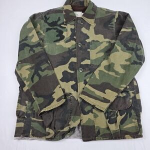 Vintage RedHead Jacket Mens Small Green Camo Canvas Field Hunting Lined Korea